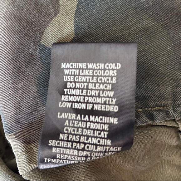 BLANKNYC On Duty Biker Motor Camo Zip-Front Utility Jacket - Olive Green Size M - Picture 6 of 8